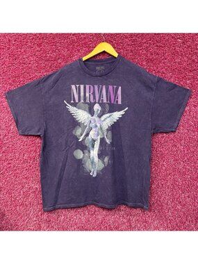 Nirvana In Utero Album Angel Art Outline Grunge Band Tee 2XL